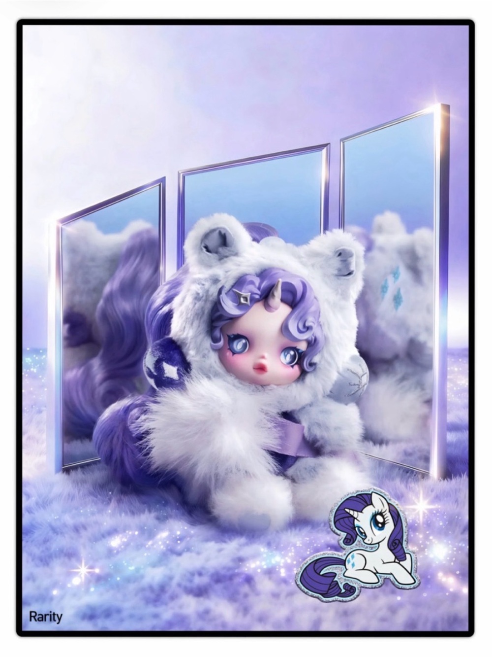 Pop Mart SKULLPANDA × My Little Pony Plush Doll Pendant Rarity
